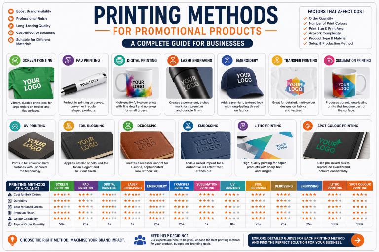 Printing Methods for Promotional Products: A Complete Guide for Businesses