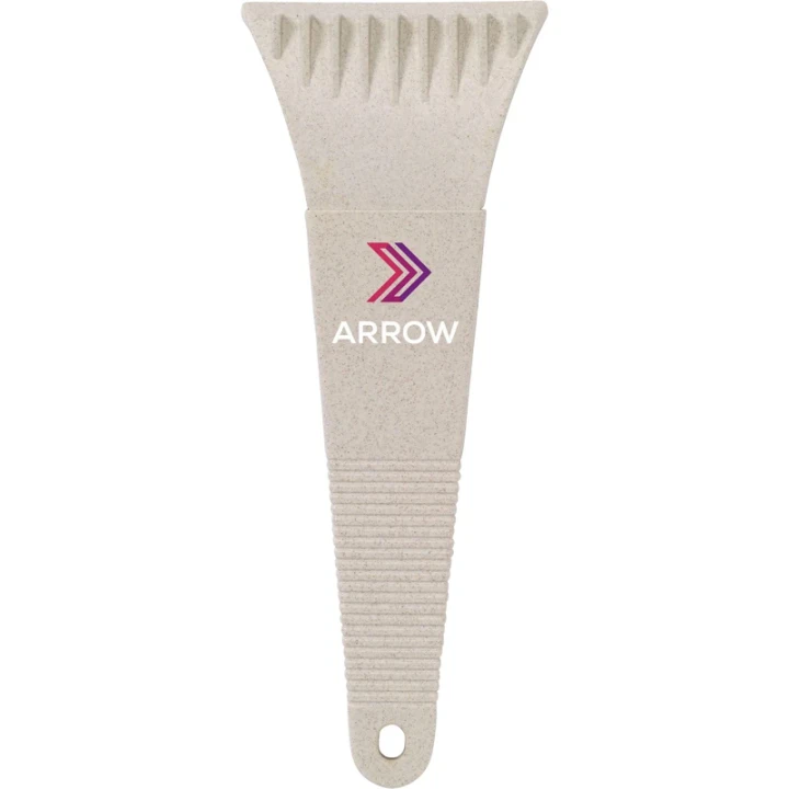 Wheat straw ice scraper