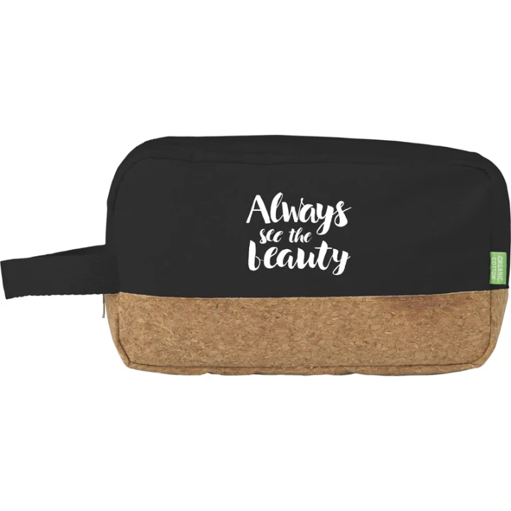 Organic canvas and cork toiletry bag