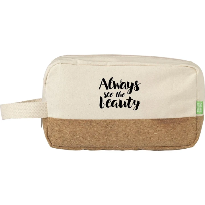 Organic canvas and cork toiletry bag