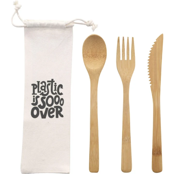 Bamboo cutlery set