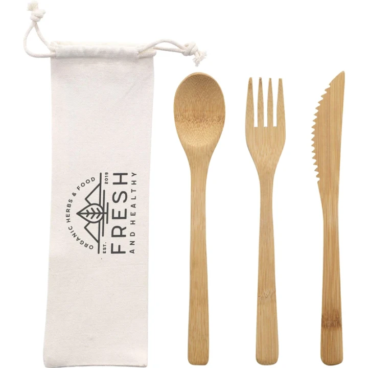 Bamboo cutlery set