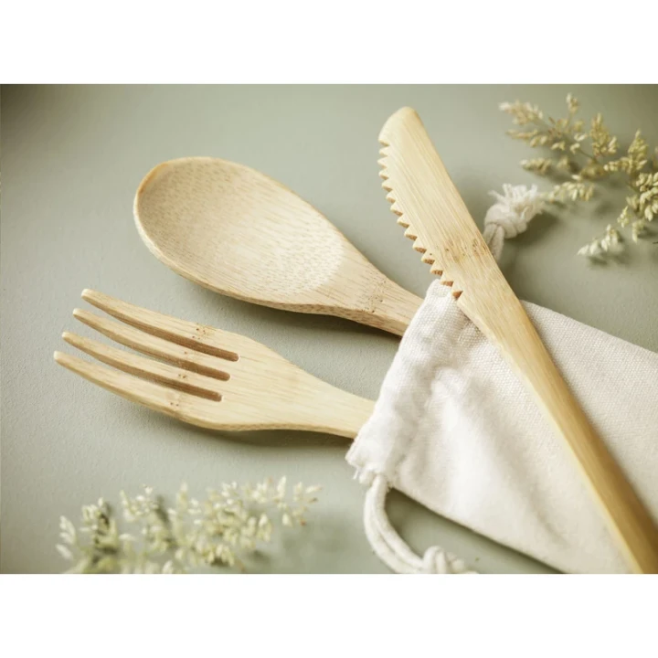 Bamboo cutlery set