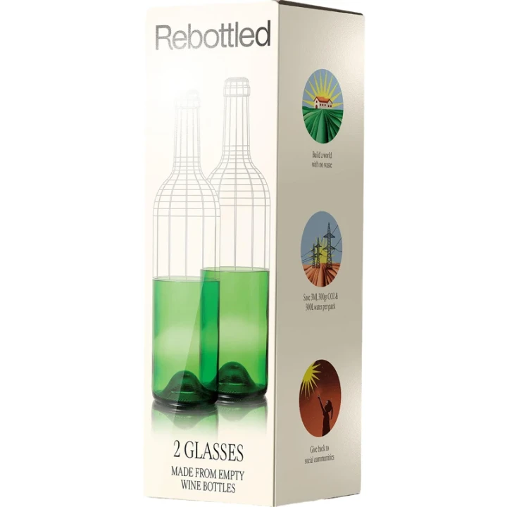 Rebottled® Tumbler drinking glasses 2 pack