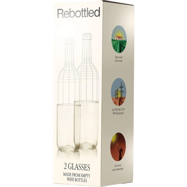 Rebottled® Tumbler drinking glasses 2 pack