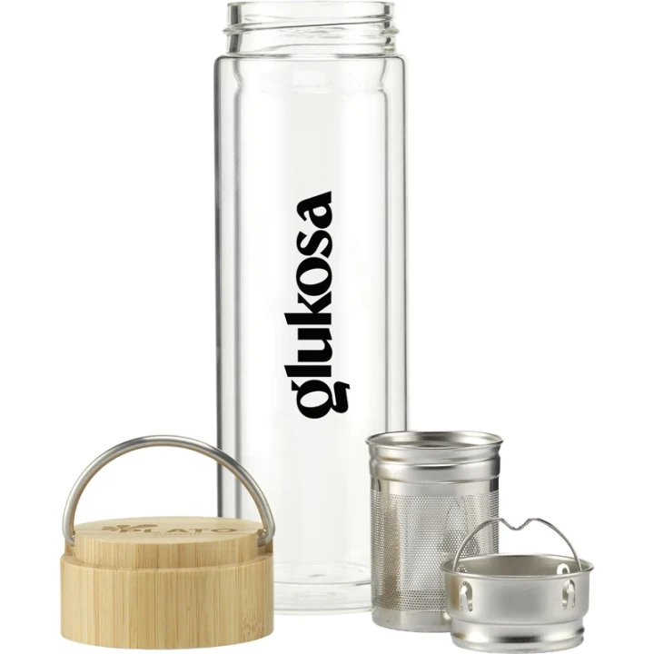Glass bottle with tea strainer 300ml