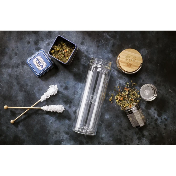 Glass bottle with tea strainer 300ml