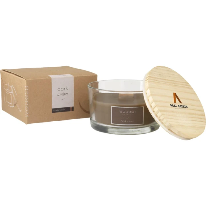 Wooosh Flame Scented Candle Dark Amber