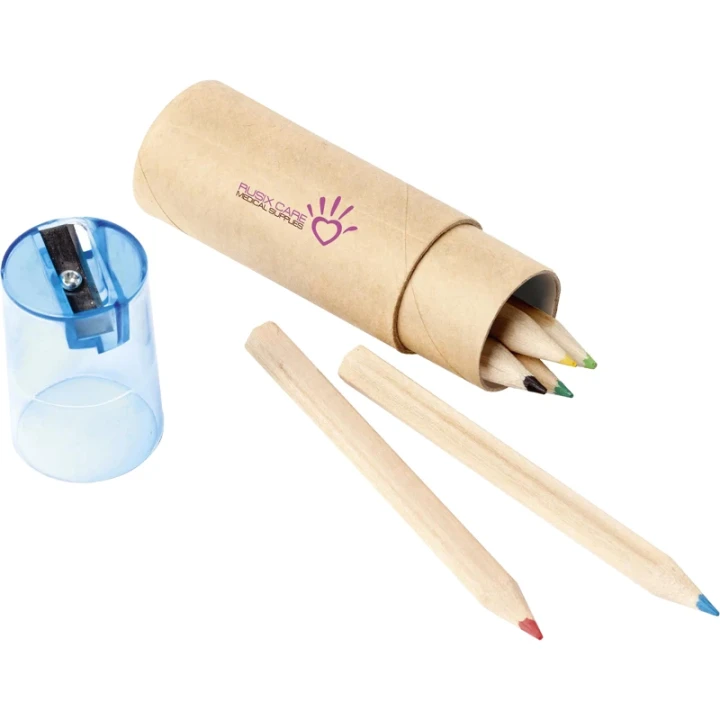 Colour pencil set and sharpener