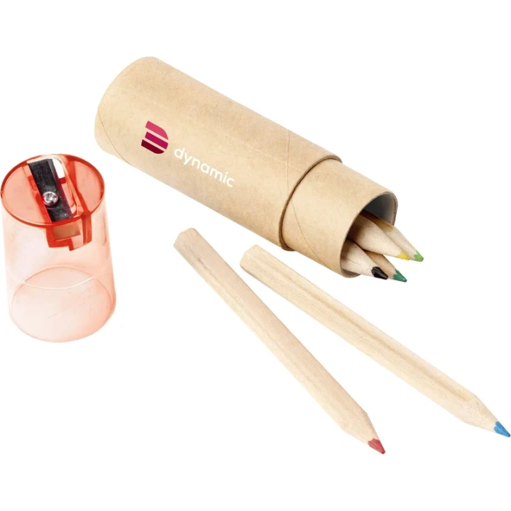 Colour pencil set and sharpener