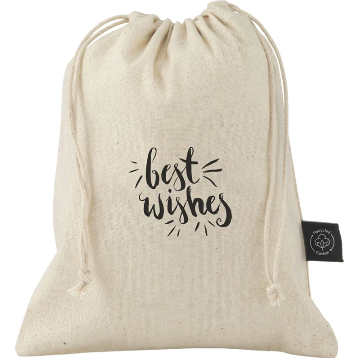 Recycled cotton gift pouch 150gsm/4.4oz