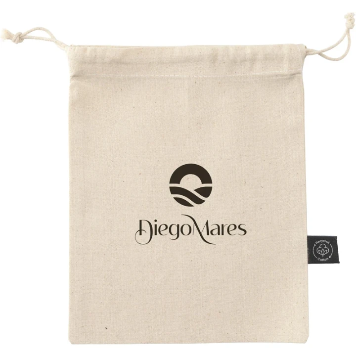 Recycled cotton gift pouch 150gsm/4.4oz
