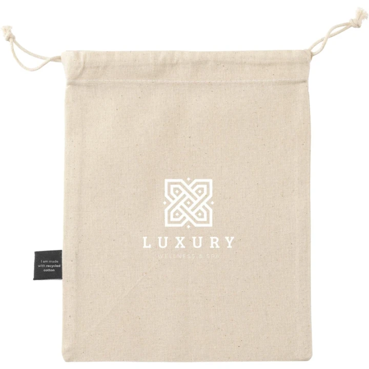 Recycled cotton gift pouch 150gsm/4.4oz