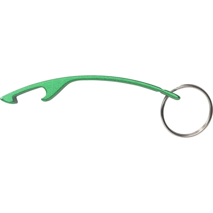 Recycled aluminium bottle opener keyring