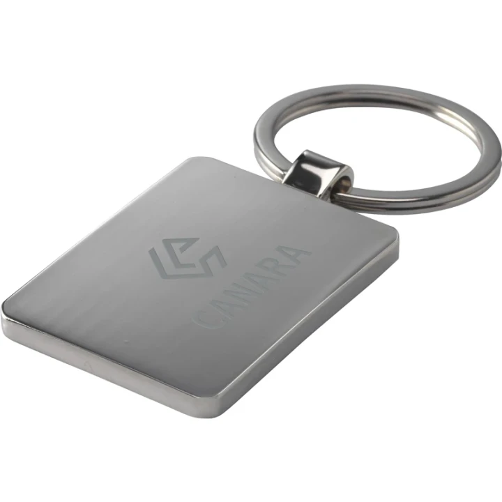 Bamboo rectangle keyring