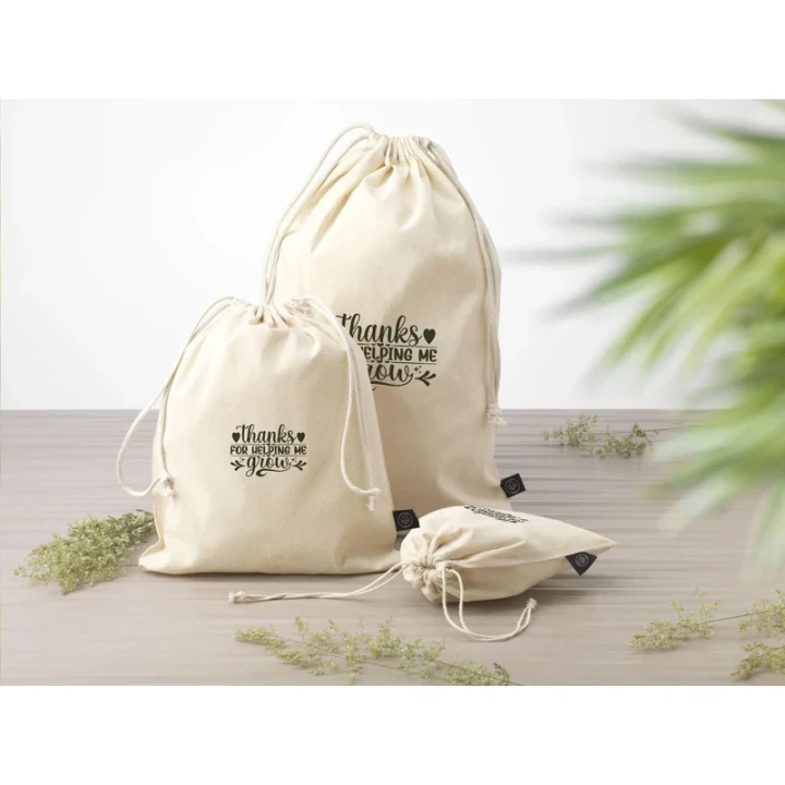 Recycled cotton gift pouch 150gsm/4.4oz