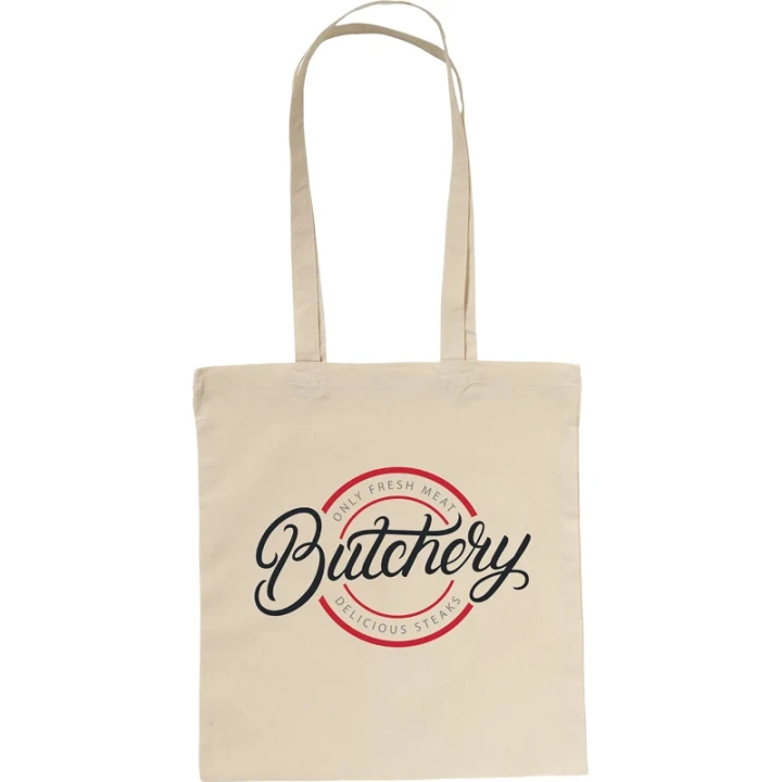 Cotton shopping bag with long handles 100gsm/2.9oz