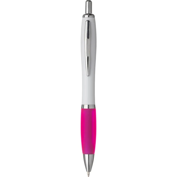 White pen with coloured grip