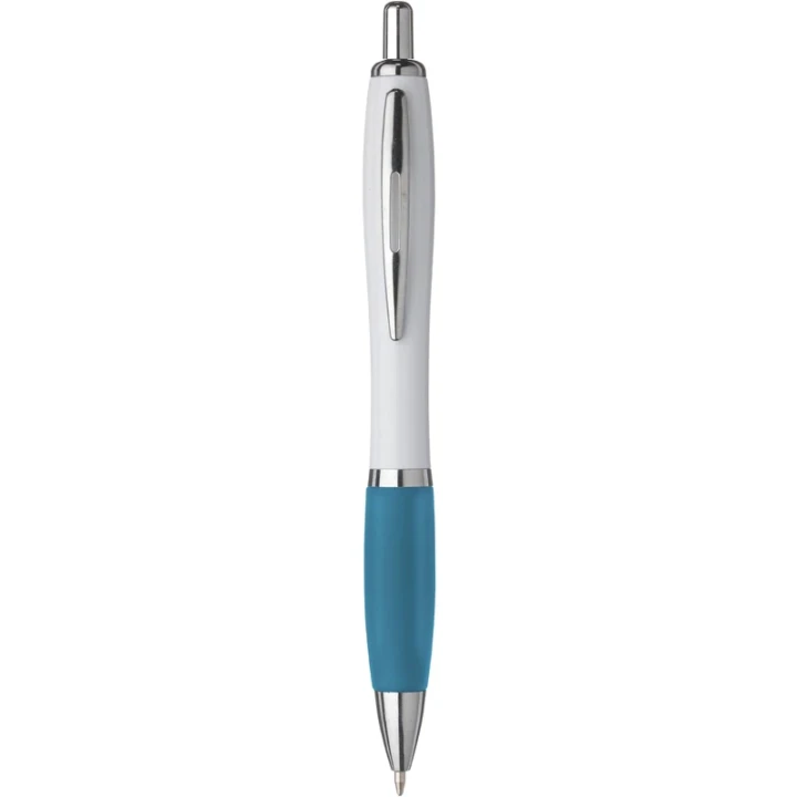 White pen with coloured grip
