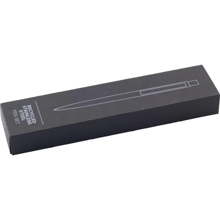 Recycled stainless steel ballpen in a gift box