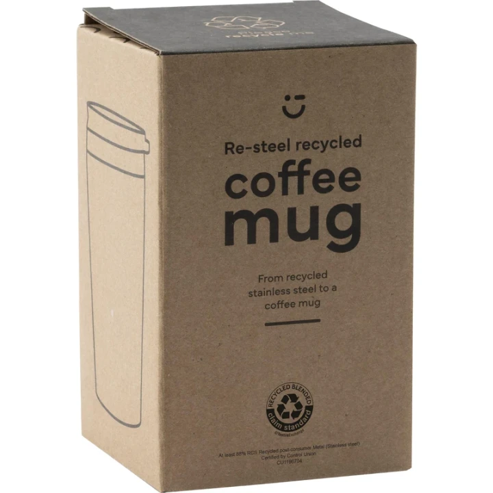 Recycled stainless steel travel mug 380ml