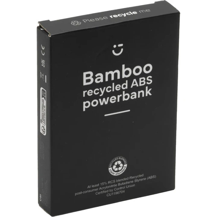 Recycled ABS & bamboo wireless power bank 10,000mAh