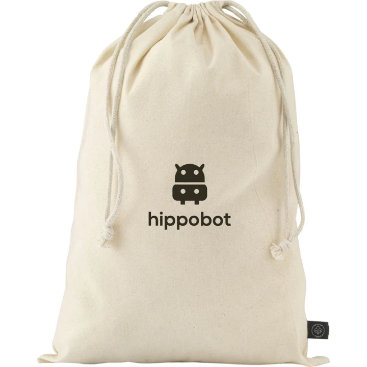 Recycled cotton gift pouch 150gsm/4.42 oz