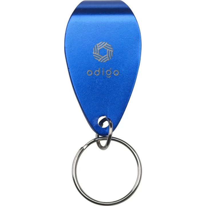Recycled aluminium bottle opener keyring