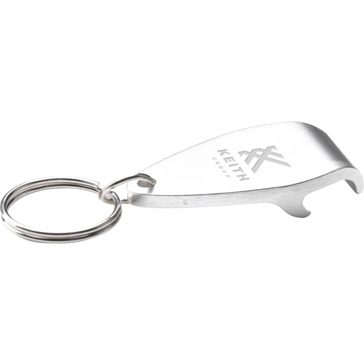 Recycled aluminium bottle opener keyring