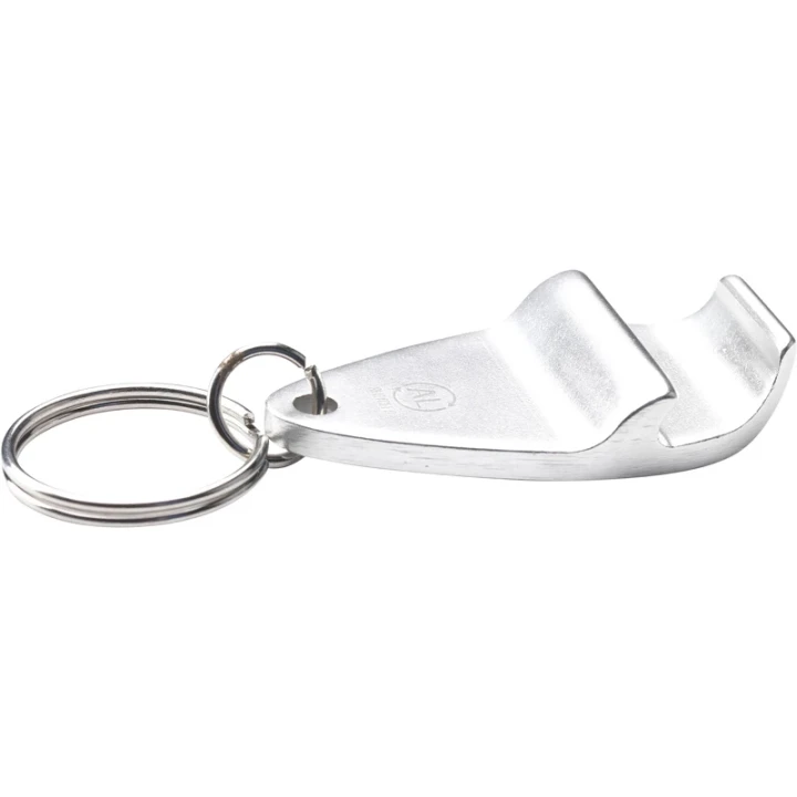 Recycled aluminium bottle opener keyring