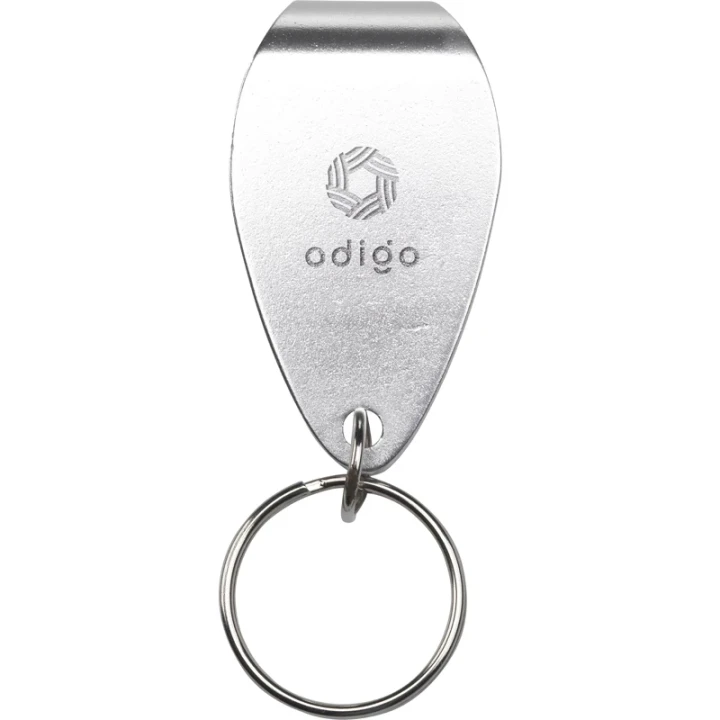 Recycled aluminium bottle opener keyring