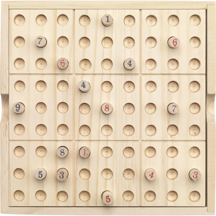 Wooden sudoku game