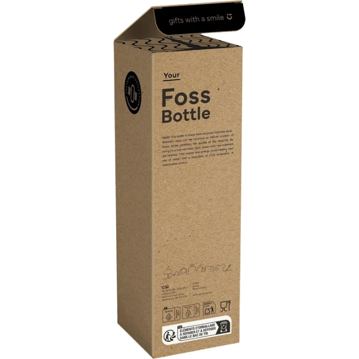 Recycled stainless steel double walled bottle 600ml