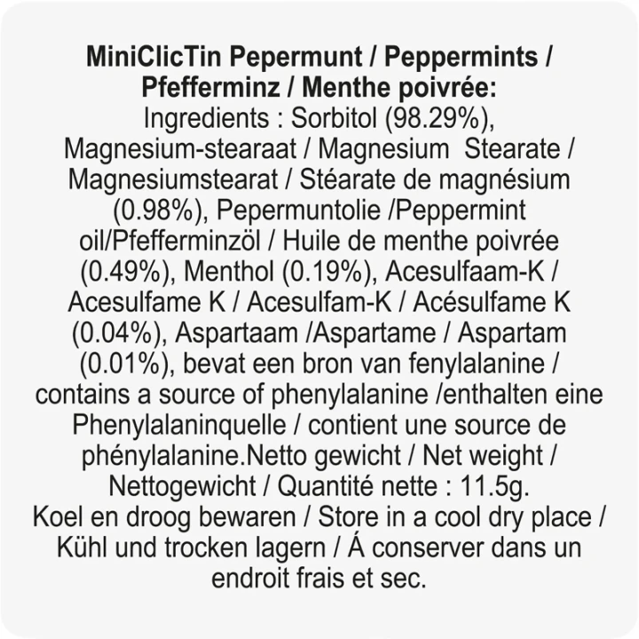 Mini click tin with mints