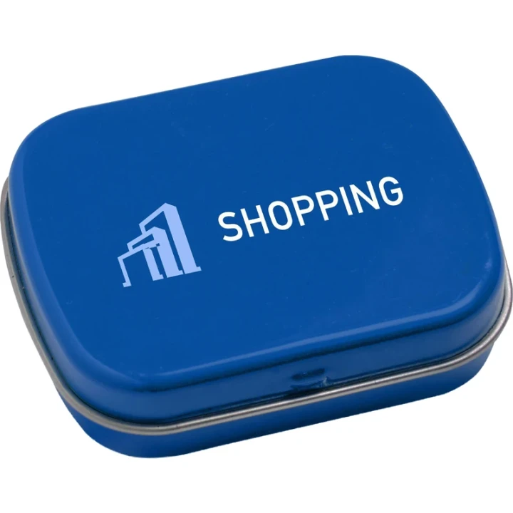 Small flat tin with approx 25g of mints