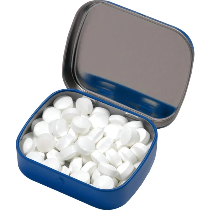Small flat tin with approx 25g of mints