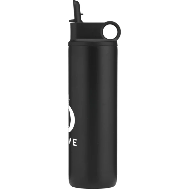Recycled stainless steel bottle with straw 800ml