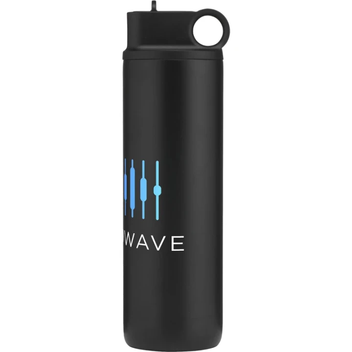 Recycled stainless steel bottle with straw 800ml