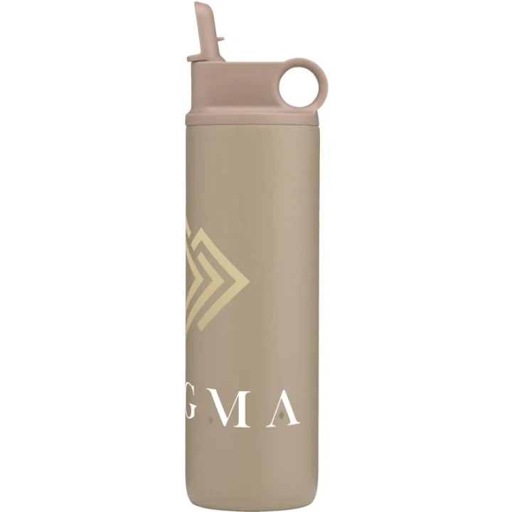 Recycled stainless steel bottle with straw 800ml