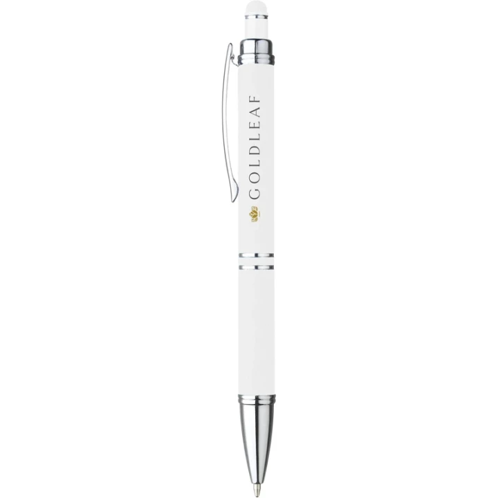 Soft touch aluminium ballpen with stylus