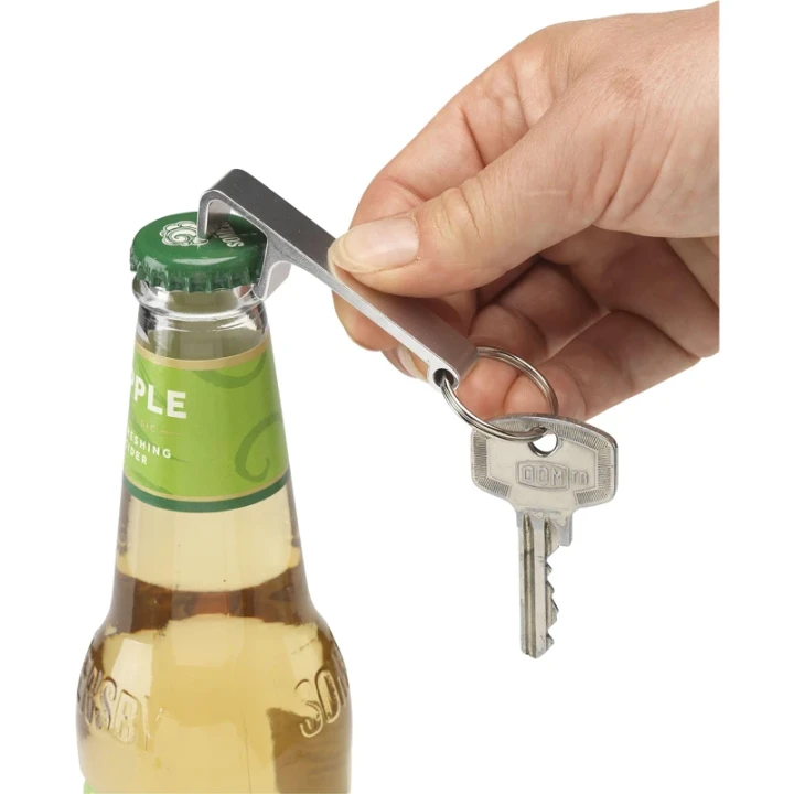 Recycled aluminium bottle opener phone stand