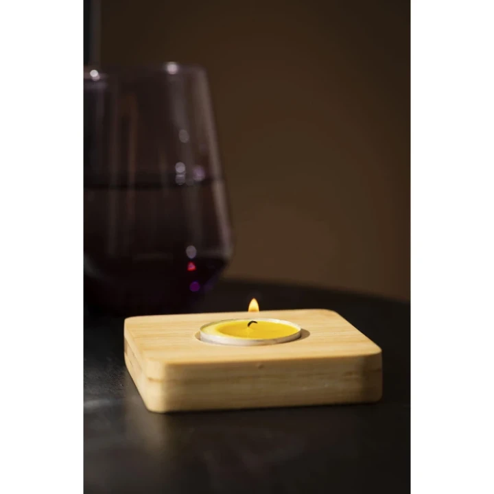 Square Bamboo Candle Holder