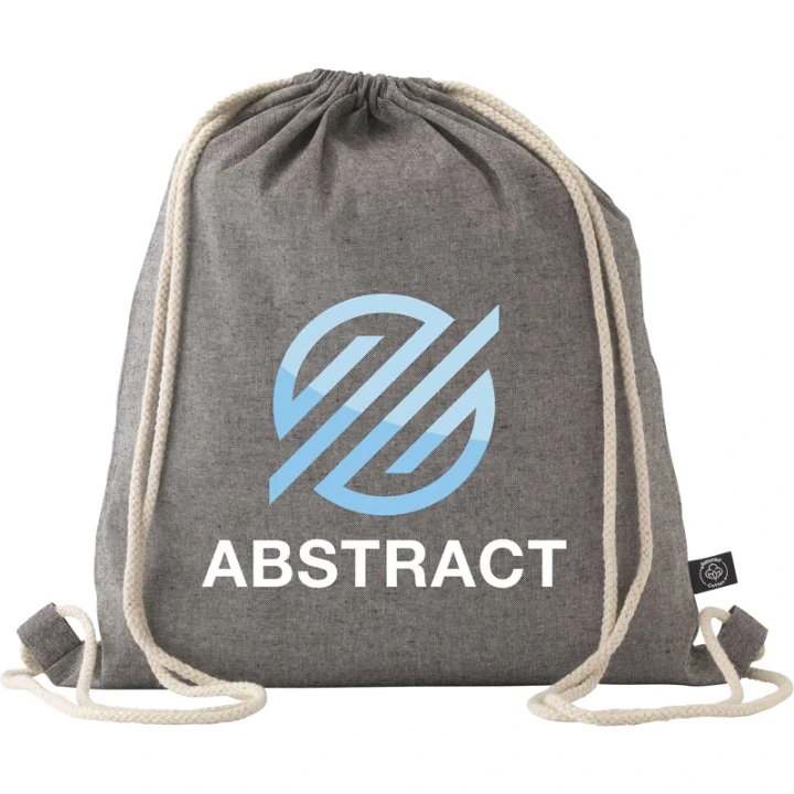 Recycled cotton drawstring bag 180 gsm/5.3oz