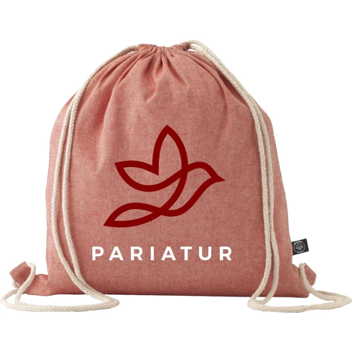 Recycled cotton drawstring bag 180 gsm/5.3oz