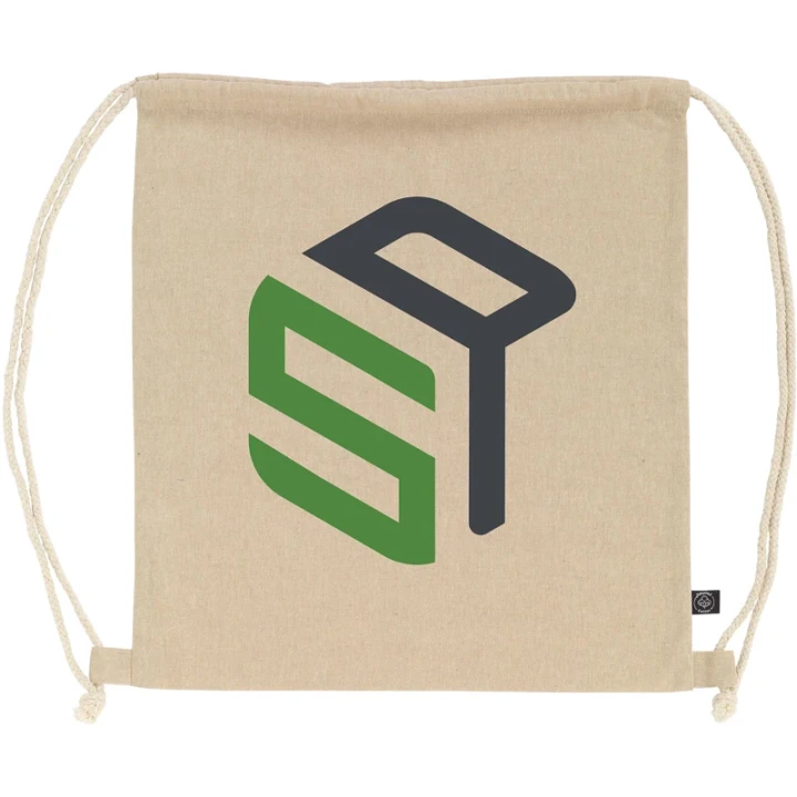 Recycled cotton drawstring bag 180 gsm/5.3oz