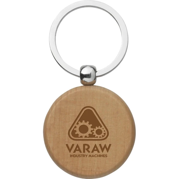 Round beech keyring