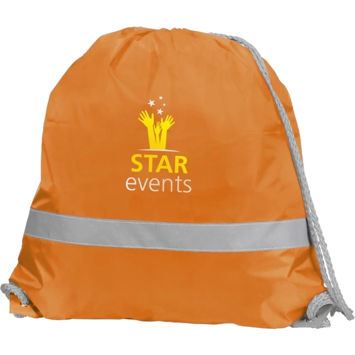 Drawstring bag with reflective strip