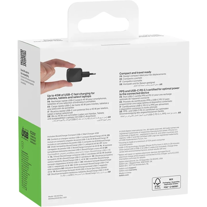 Belkin wall charger Not suitable for UK or Ireland