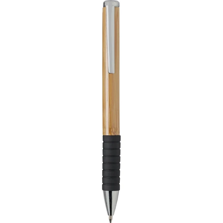 Bamboo ballpen with rubber non-slip grip