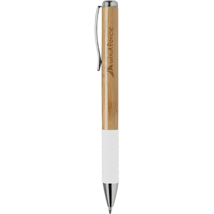 Bamboo ballpen with rubber non-slip grip